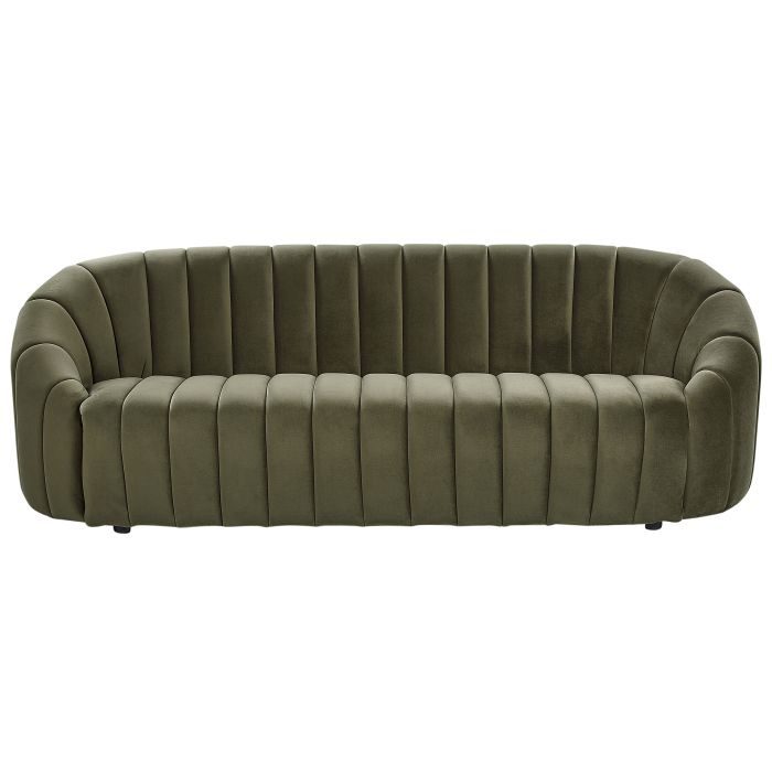 3 Seater Velvet Sofa Dark Green MALUNG