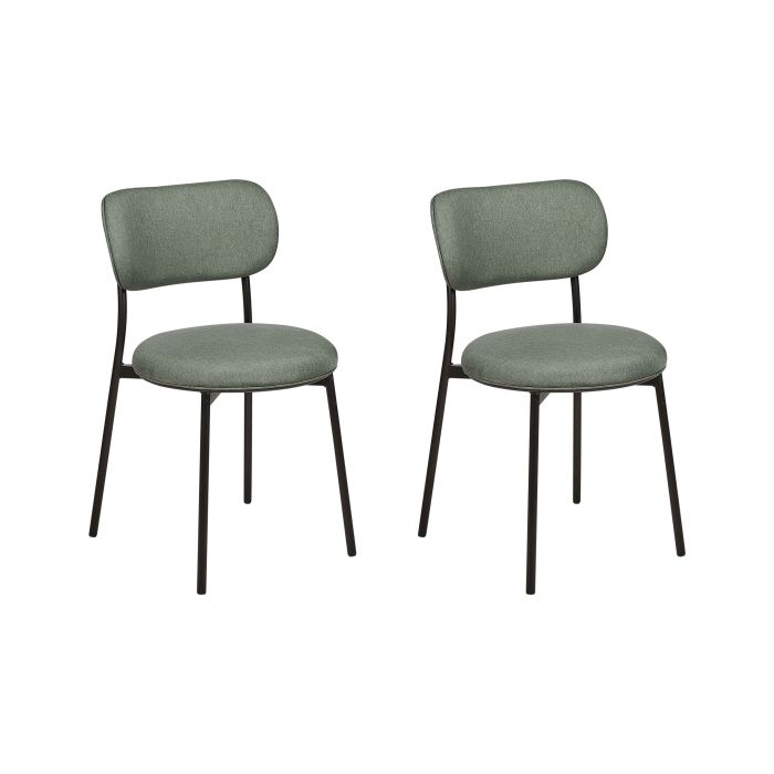 Set of 2 Fabric Dining Chairs Green CASEY