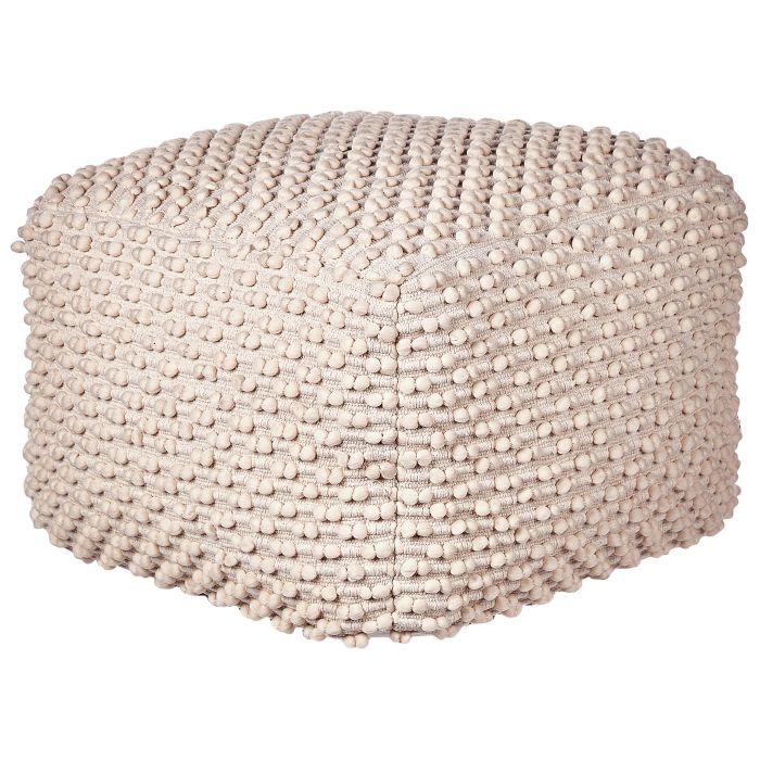 Cotton Pouffe Taupe KINGRI