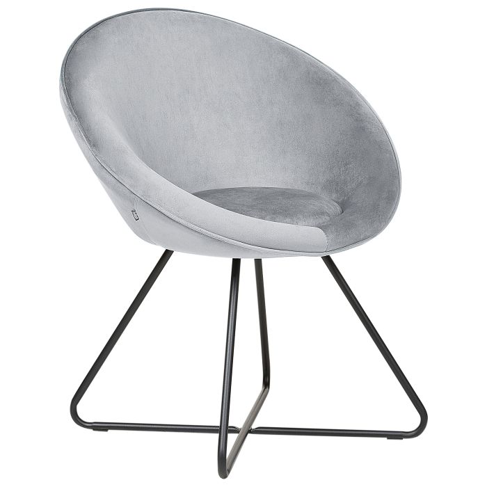Velvet Accent Chair Light Grey FLOBY II