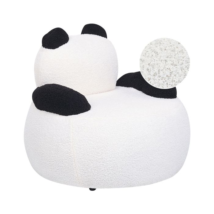 Kids Boucle Armchair Panda White and Black VIBY