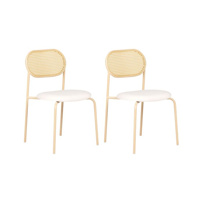 Set of 2 Metal Dining Chairs Light Wood ADAVER