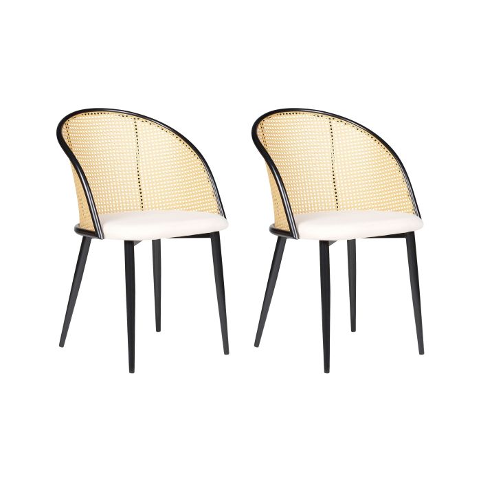 Set of 2 Metal Dining Chairs Black CORNELL