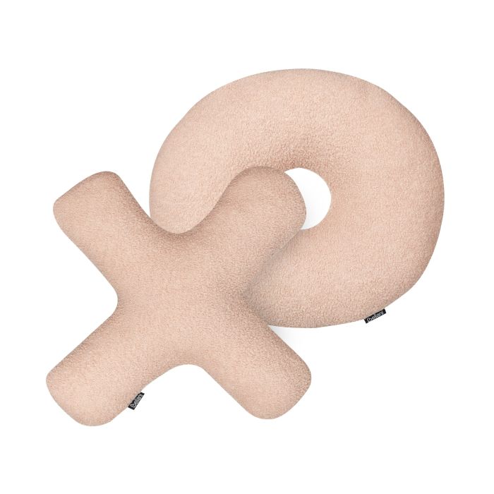 Set of 2 Teddy Letter Cushions Pink