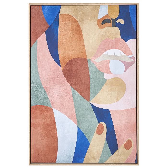 Abstract Framed Canvas Wall Art 63 x 93 cm Multicolour BITETTO