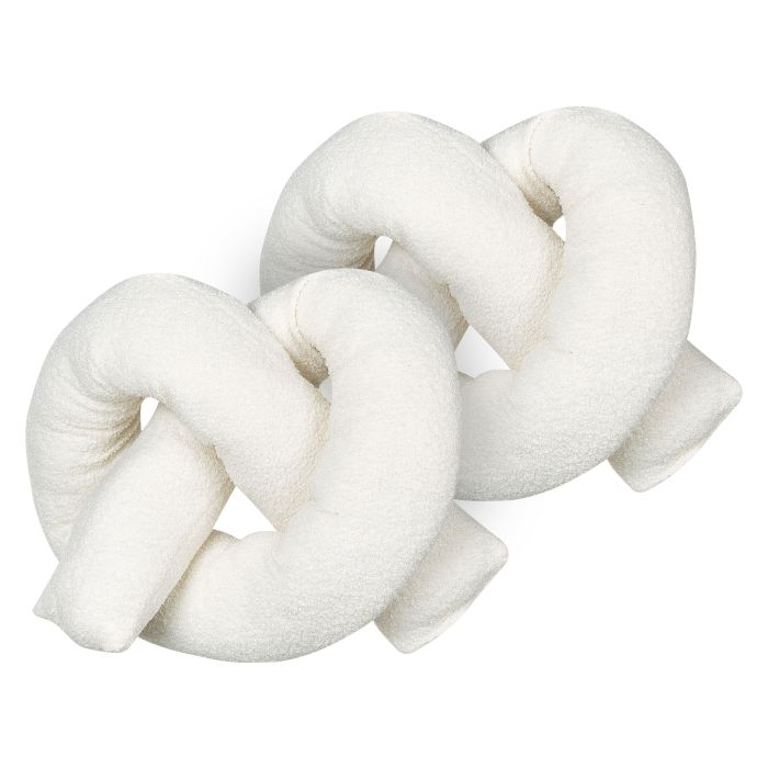 Set of 2 Teddy Cushions 172x14cm White