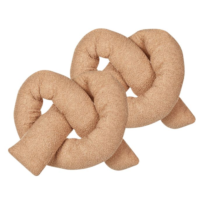Set of 2 Teddy Cushions 172x14cm Light Brown