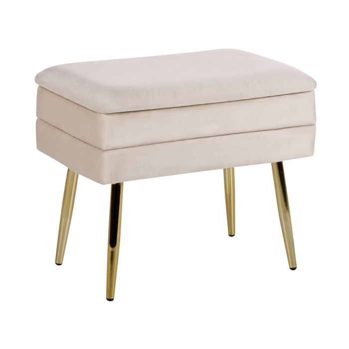 Velvet Storage Bench Beige ODESSA