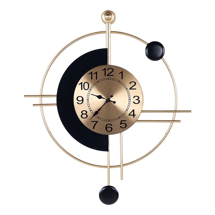 Iron Wall Clock 59x67cm Gold and Black