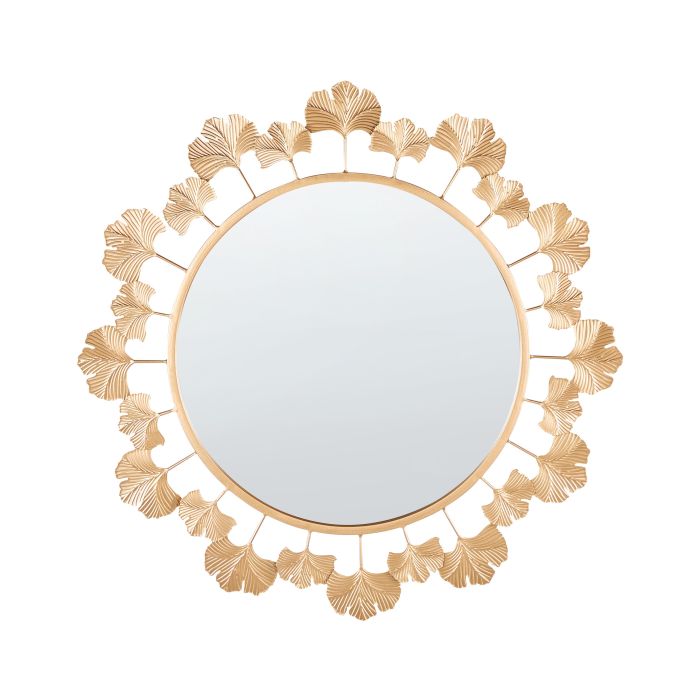 Round Metal Wall Mirror 60cm Gold