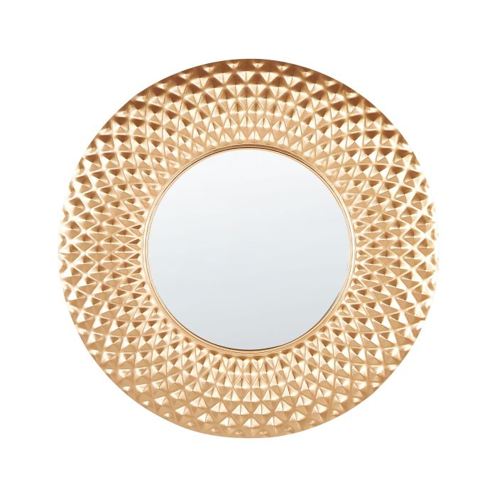 Round Metal Wall Mirror 60cm Gold