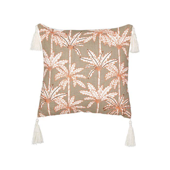 Cotton Cushion Palm Tree Motif 45x45cm Multicolour