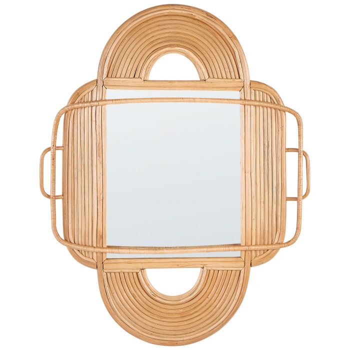 Rattan Wall Mirror 70x90cm Light