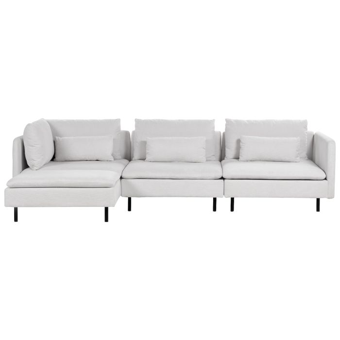 Right Hand Modular Fabric Corner Sofa Grey EGERIS