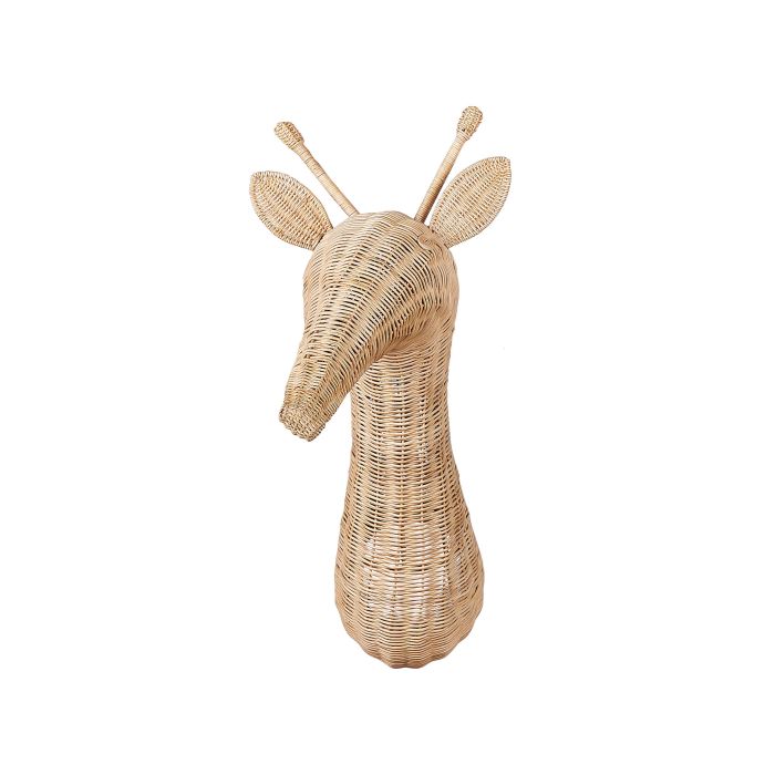 Rattan Animal Head Wall Décor Giraffe Light BANANEC