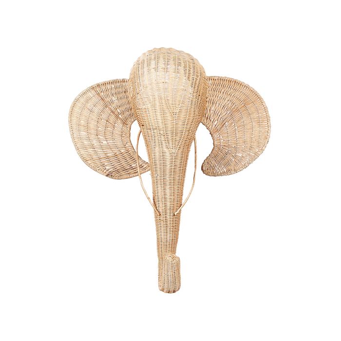 Rattan Animal Head Wall Décor Elephant Light GRUNEY