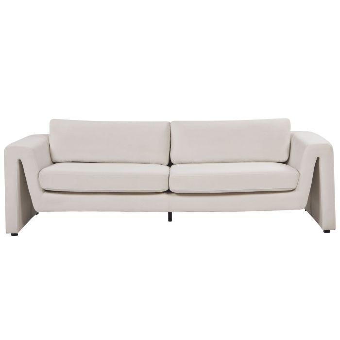 Velvet Sofa Light Beige MAUNU