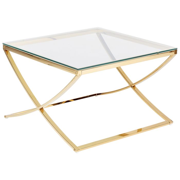 Glass Top Coffee Table Gold RINGGOLD