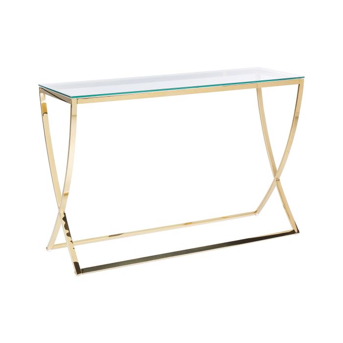 Glass Top Console Table Gold RINGGOLD