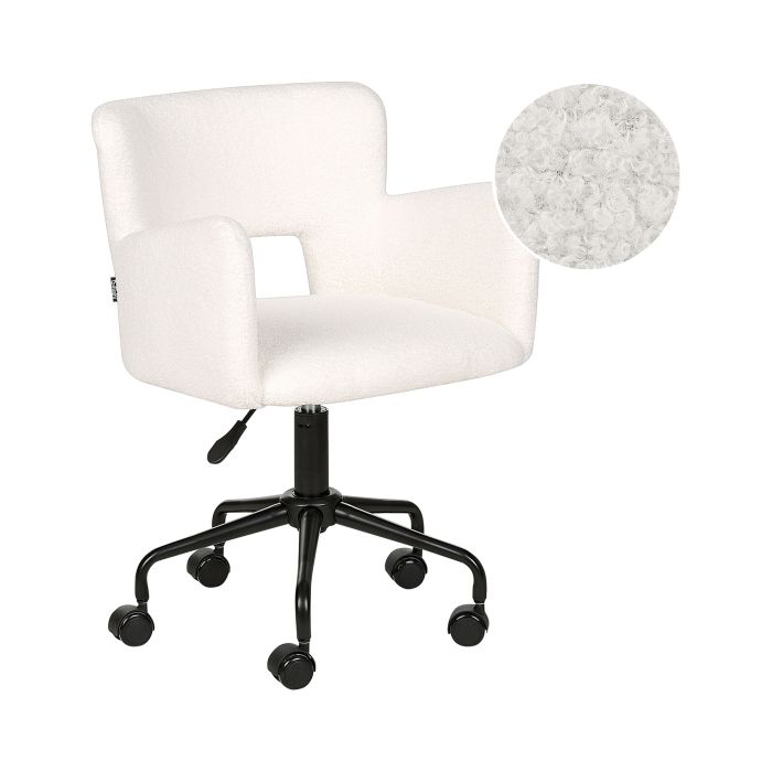 Boucle Desk Chair White SANILAC