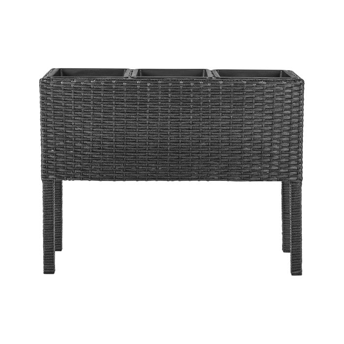 PE Rattan Raised Planter Box Black CARAGANA