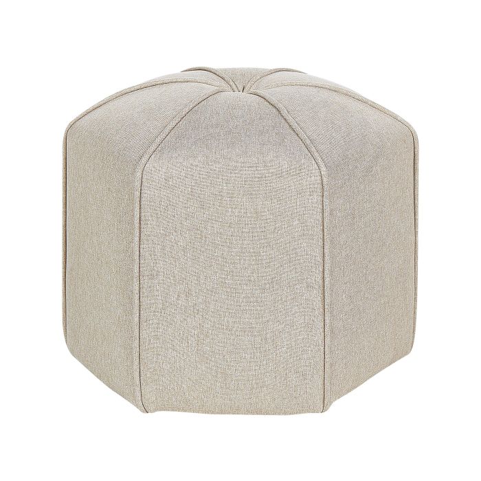 Linen Pouffe Beige WISHEK