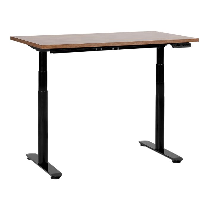 Electric Adjustable Standing Desk 120 x 72 cm Dark Wood and Black DESTINAS