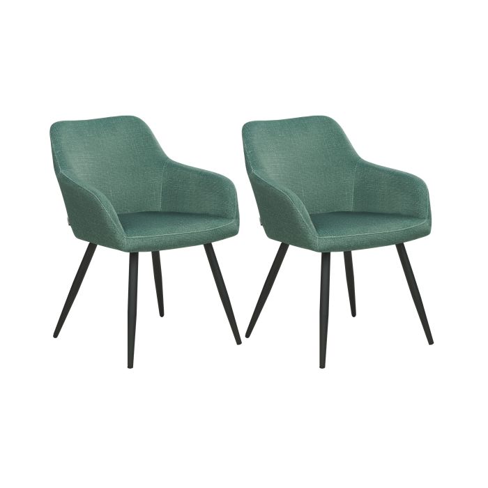 Set of 2 Velvet Chairs Green CASMALIA