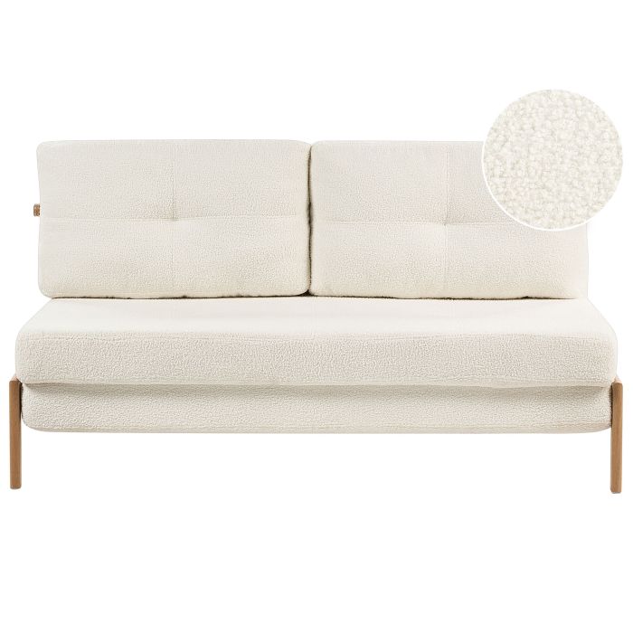 Boucle Sofa Bed White EDLAND
