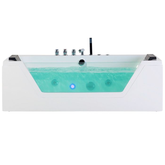 Whirlpool Bath with LED 1740 mm White SAMANA