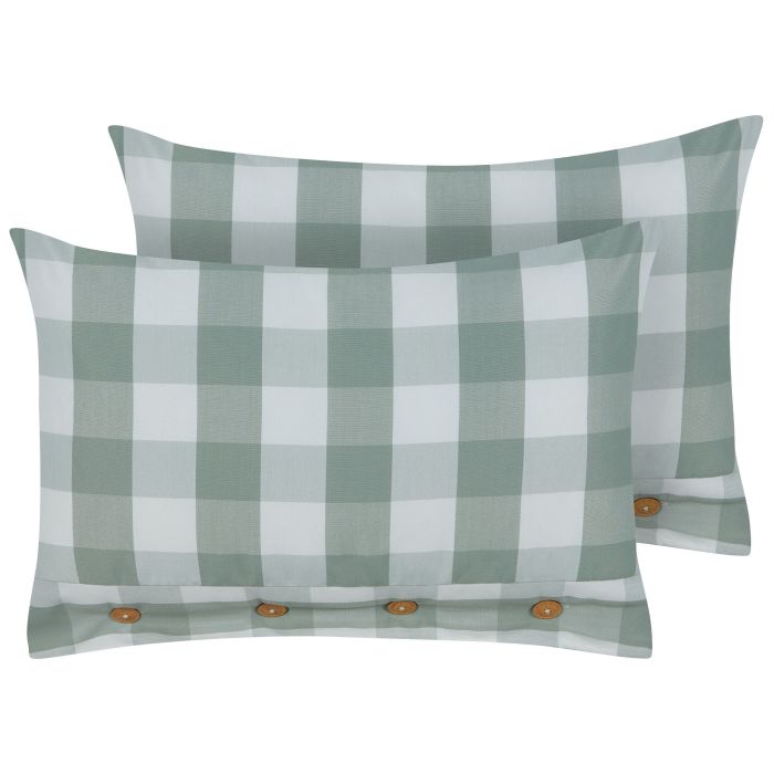 Set of 2 Cushions Checked 40x60cm Mint Green