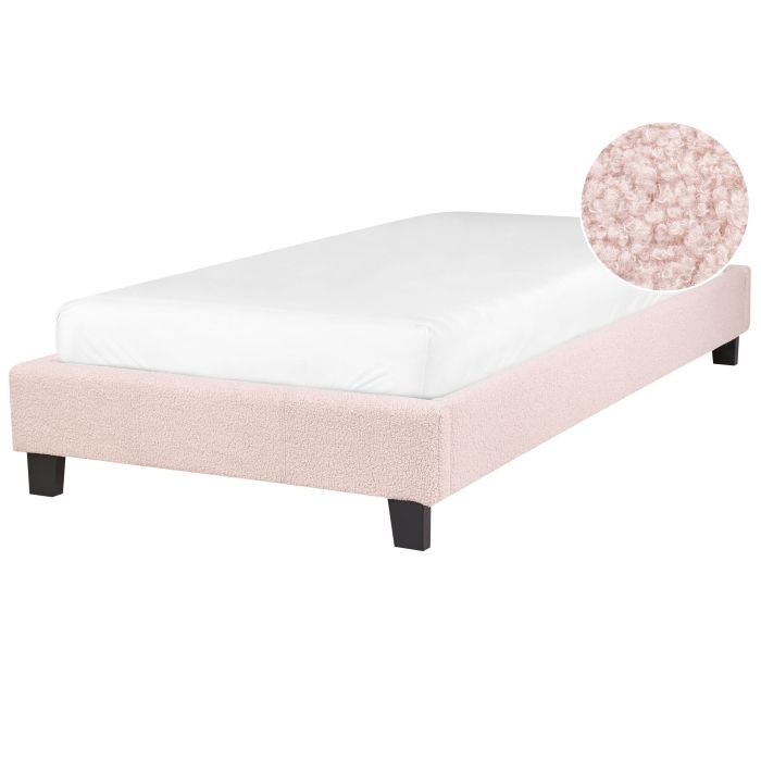 Boucle EU Single Bed Light Pink ROANNE