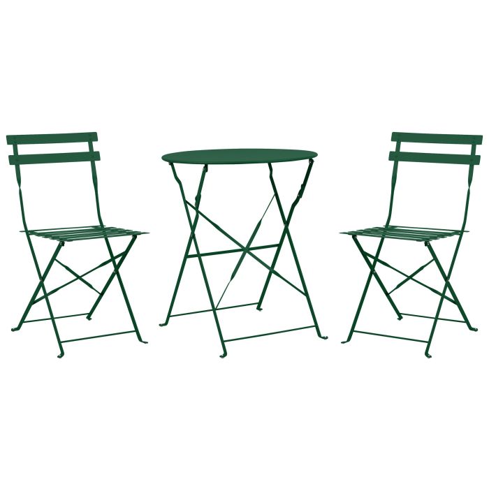 Steel Garden Bistro Set Dark Green FIORI