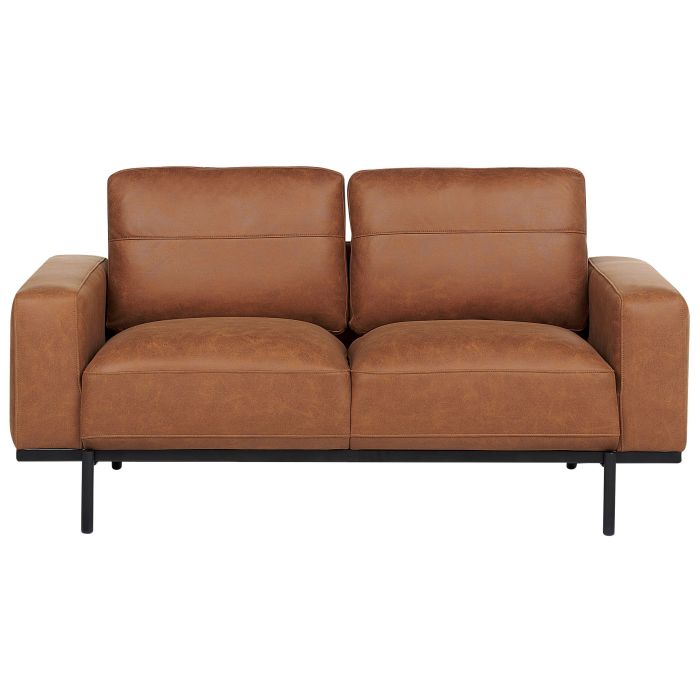 2 Seater Fabric Sofa Brown SOVIK