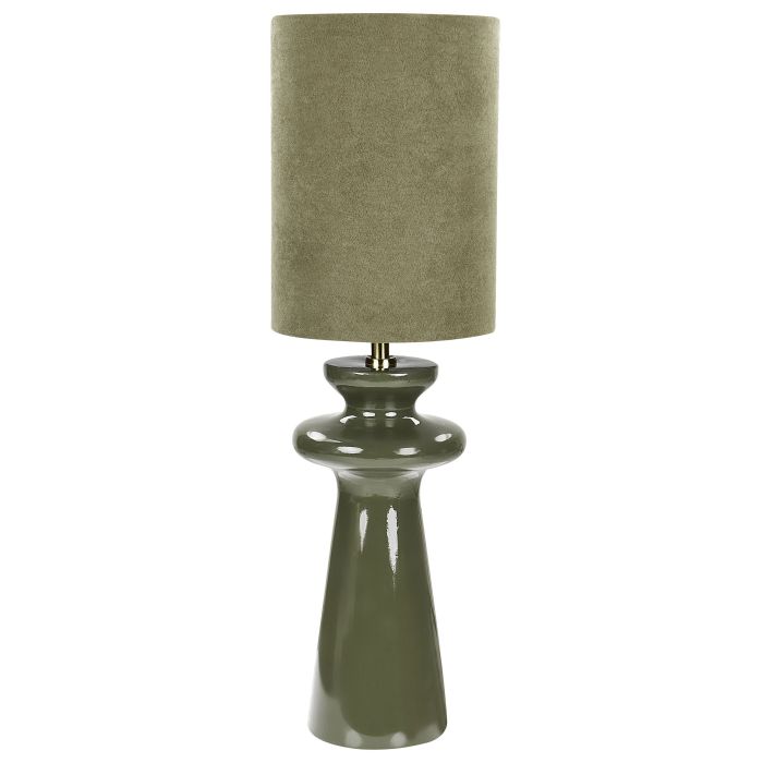 Faux Suede Table Lamp Green OTEROS