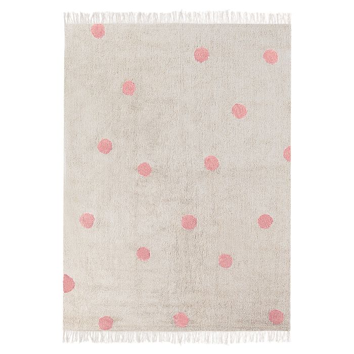 Cotton Kids Rug 140x200cm Beige and Pink