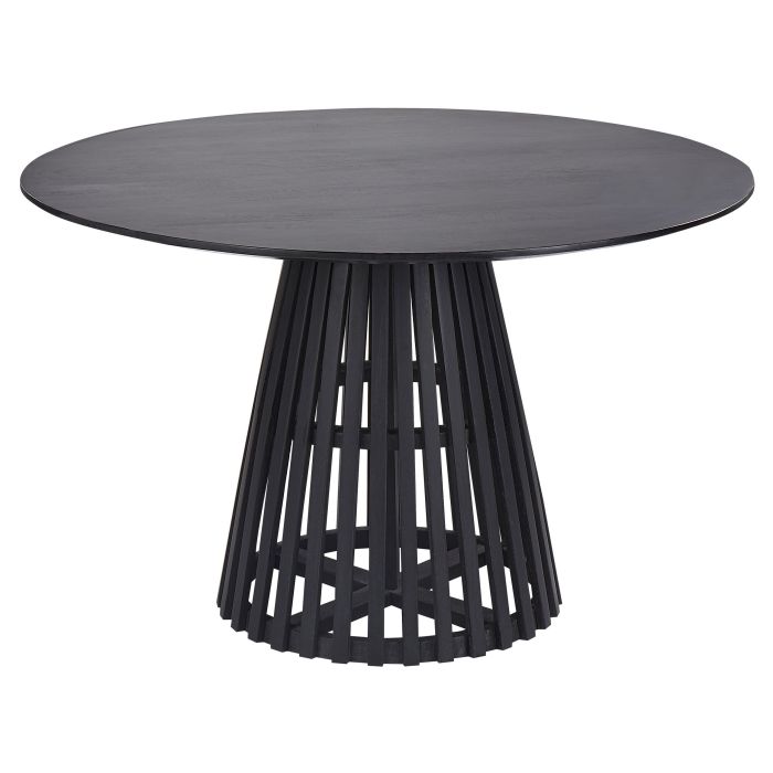 Round Acacia Wood Dining Table ⌀ 120 cm Black MESILLA