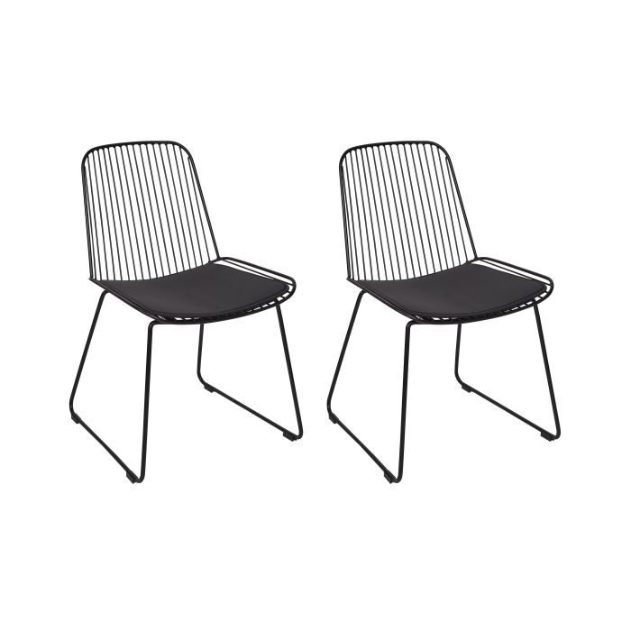 Set of 2 Metal Accent Chairs Black PENSACOLA