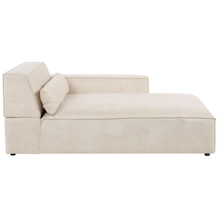Left Hand Velvet Chaise Lounge Beige HELLNAR