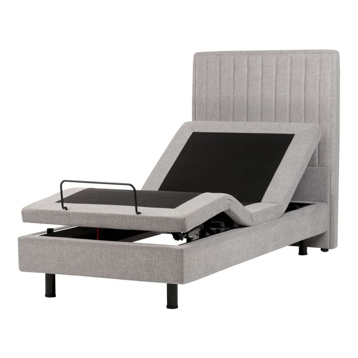 Fabric EU Single Adjustable Bed Grey DUKE II