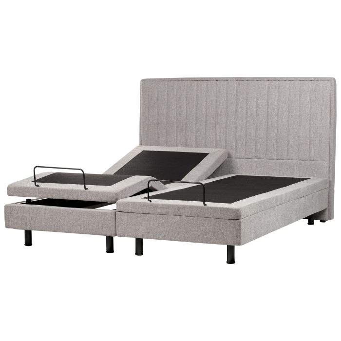 Fabric EU Super King Size Adjustable Bed Grey DUKE II
