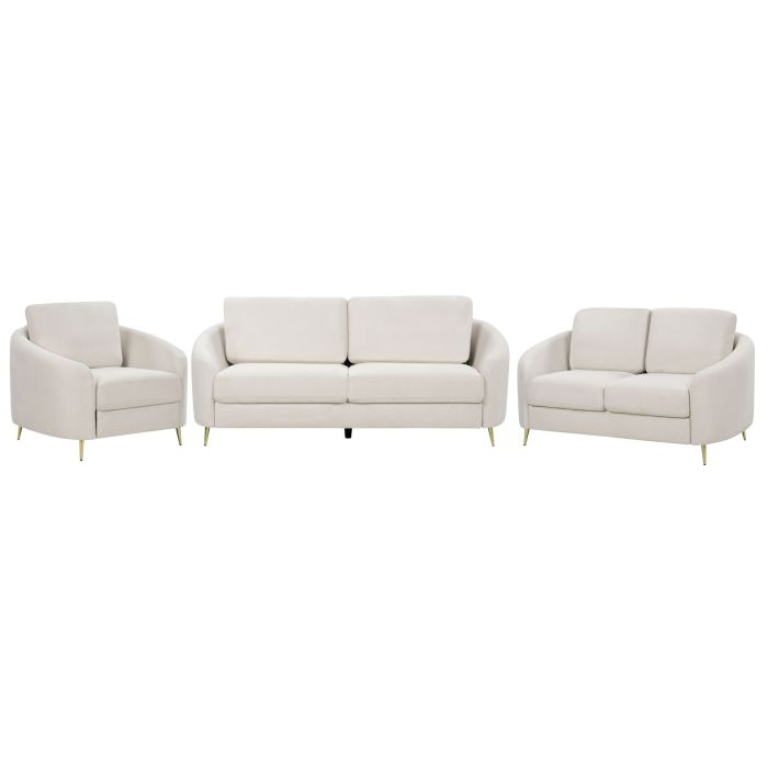 Fabric Living Room Set Light Beige TROSA