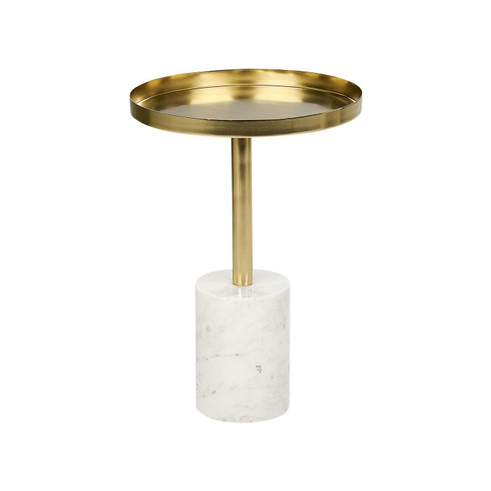Metal Side Table Gold and White CAMELO
