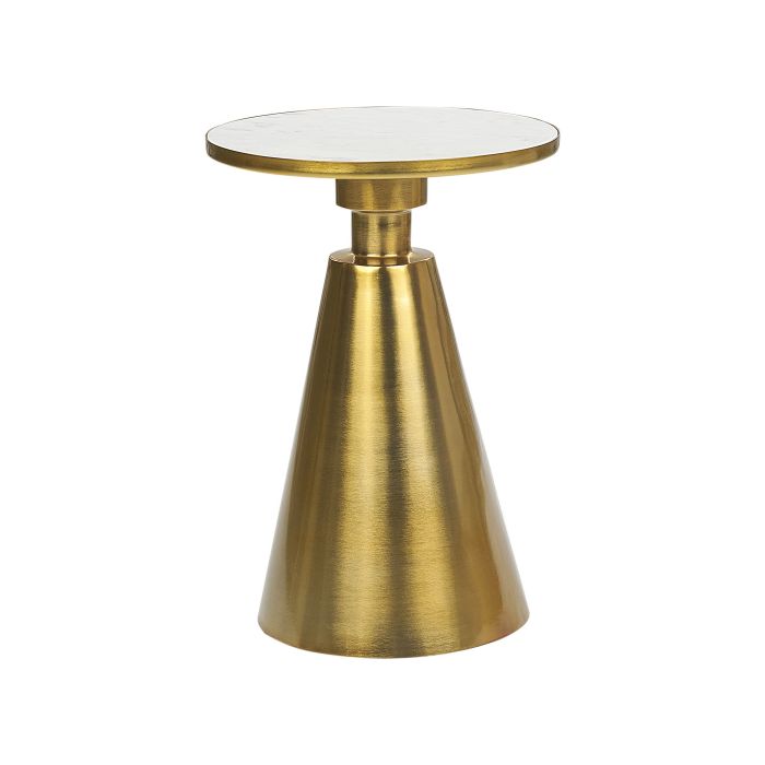 Metal Side Table Gold and White ANDRES