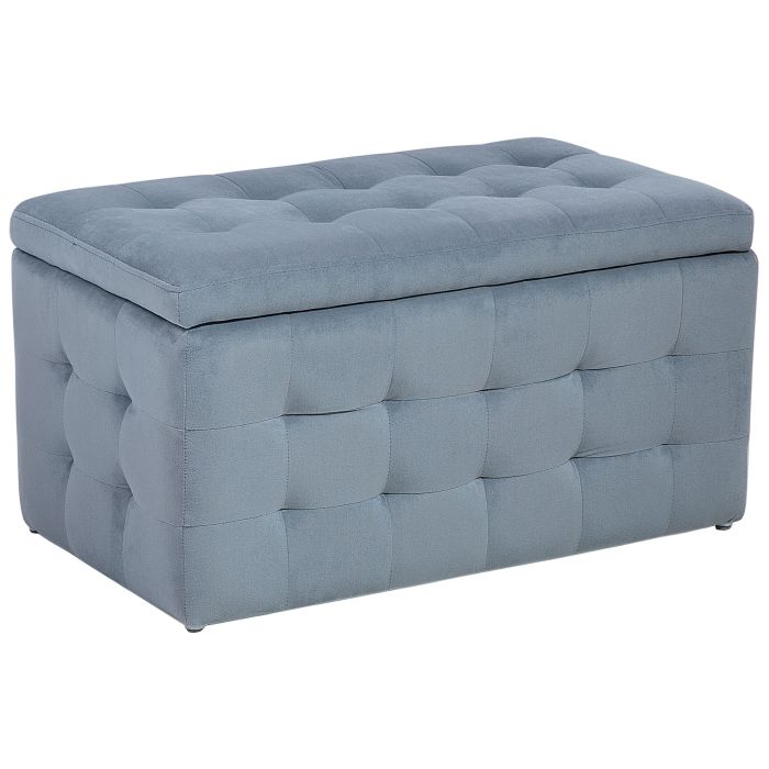 Velvet Storage Ottoman Grey MICHIGAN