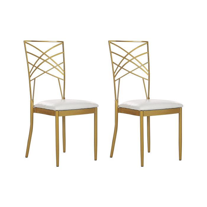 Set of 2 Dining Chairs Gold GIRARD