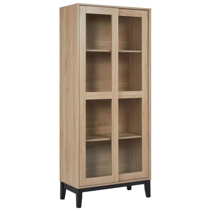 Glass Display Cabinet Light Wood RUMSON