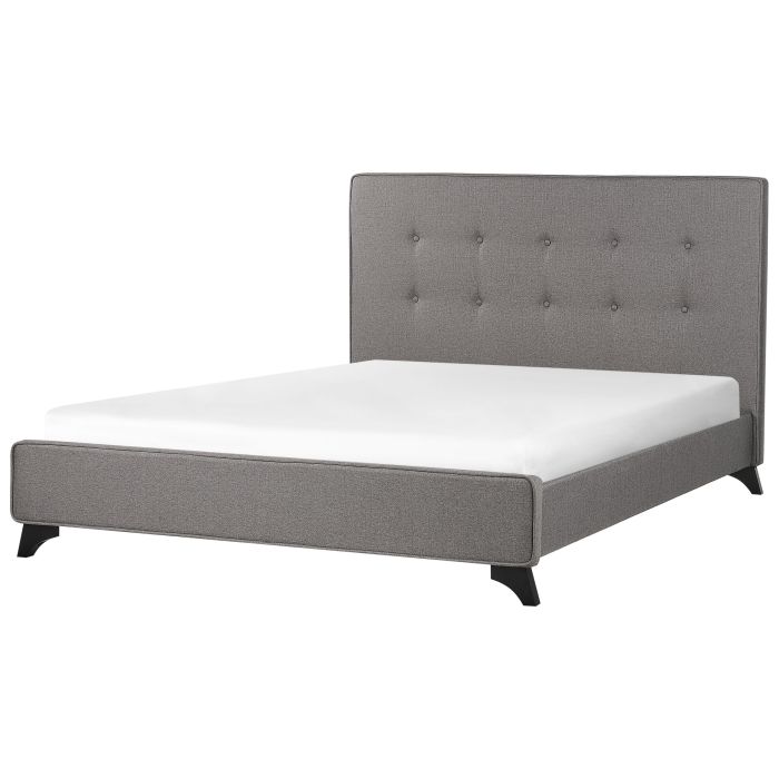 Fabric EU Double Size Bed Grey AMBASSADOR