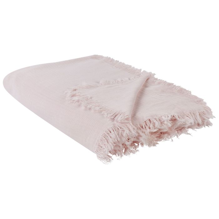 Cotton Bedspread 150 x 200 cm Pink HALPOLA
