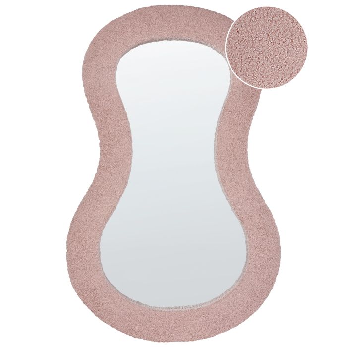 Boucle Wall Mirror 70x112cm Pink